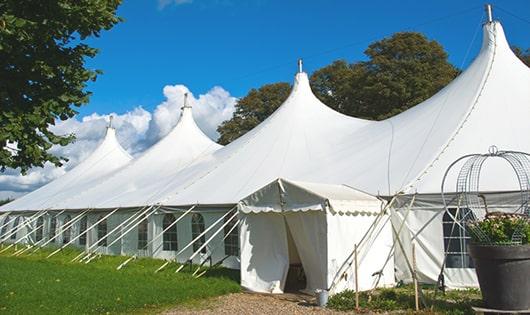 portable restrooms arranged for a event, providing quick and easy access for attendees in East Walpole