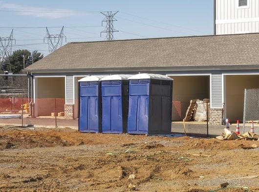 multiple construction porta potties can be rented at once for a single job site in order to accommodate multiple staff members and prevent lines